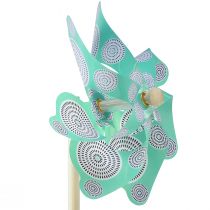 Artikel Pinwheel rosa turkos färgglad sommardekoration Ø15cm H48cm 3st