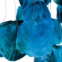 Artikel Vindklocka maritim hängdekor Capiz-skal blå 90cm