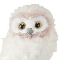 Artikel Vinterdekoration dekorativa ugglefigurer för stående vita 15 cm 2 stycken
