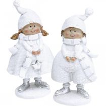 Artikel Vinter barnfigurer Jul vinterdekoration H17cm set om 2