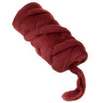 Artikel Ullsnöre, dekorativt garn, mörkrött, 10m ullband för blomsterhandel och hantverk