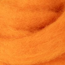 Artikel Ullknöre, tovat ull, orange, 2m, för pyssel, bindning och dekoration