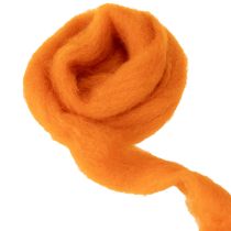 Artikel Ullknöre, tovat ull, orange, 2m, för pyssel, bindning och dekoration