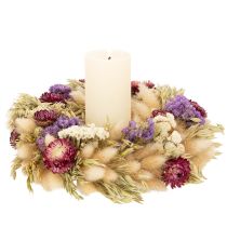 Artikel Krans av torkade blommor, festlig bordsdekoration för speciella tillfällen och säsonger, 25 cm