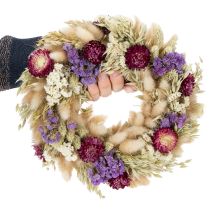 Artikel Krans av torkade blommor, festlig bordsdekoration för speciella tillfällen och säsonger, 25 cm