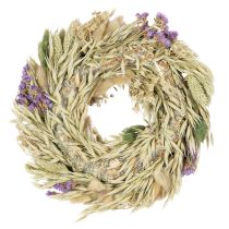 Artikel Torkad blomsterkrans för vår och sommar, för bord och ytterdörr, för speciella tillfällen med färgade accenter, 26 cm