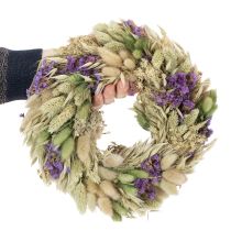 Artikel Torkad blomsterkrans för vår och sommar, för bord och ytterdörr, för speciella tillfällen med färgade accenter, 26 cm