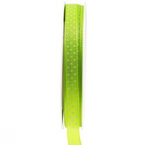 Presentband prickat dekorationsband maj grön 10mm 25m