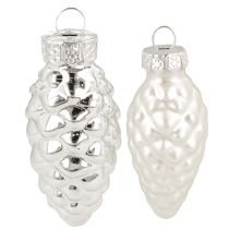 Artikel Strutar i blandad glas, silver, 5 cm, 14 st