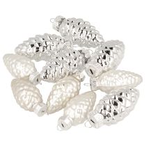 Artikel Strutar i blandad glas, silver, 5 cm, 14 st