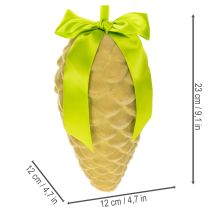 Artikel Konstgjorda kottehängen med presentband och rosett, 23 cm, 3 stycken