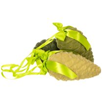 Artikel Konstgjorda kottehängen med presentband och rosett, 23 cm, 3 stycken