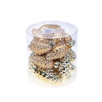 Artikel Konmix gjord av glasguld 5cm 14 st