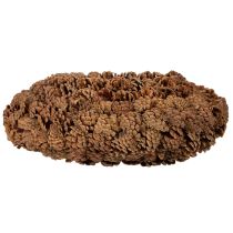 Artikel Rund tallkottekruka som planteringslåda, 38 cm; rund tallkottekruka, naturbrun, tillverkad av tallkottar, 38 cm x 14 cm