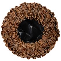 Artikel Rund tallkottekruka som planteringslåda, 38 cm; rund tallkottekruka, naturbrun, tillverkad av tallkottar, 38 cm x 14 cm