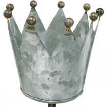 Värmeljushållare krona för stickning av zink Ø9,5cm H50cm