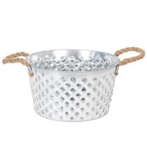 Artikel Zinkskål, dekorativ skål, metall med rephandtag, Ø22cm H12cm