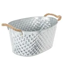 Artikel Stor oval zinkskål, 31 cm x 20 cm, H15 cm