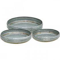 Zinkskål metallskål antik rost Ø40/46/52cm set om 3