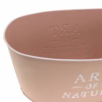 Artikel Blomskål oval zink gammalrosa kruka 27×18cm H12,5cm