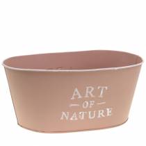 Artikel Blomskål oval zink gammalrosa kruka 27×18cm H12,5cm