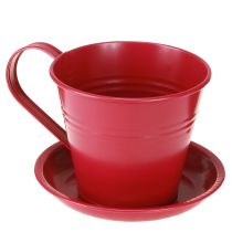 Artikel Planteringskopp med fat för kreativa trädgårdar, 11 cm, 6 stycken