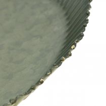 Dekorationsplatta zinkplatta metallplatta antracitguld Ø20,5cm