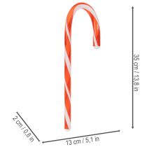 Artikel Konstgjord polkagrisstång röd och vit dekoration 35 cm 3 st