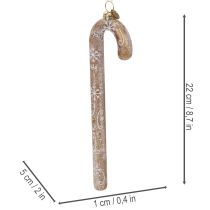 Artikel Glasdekoration i polkagris, nostalgisk julgransdekoration, 22 cm