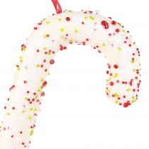 Artikel Candy cane dekorationshängare vit glitter färgglad H30cm 4st