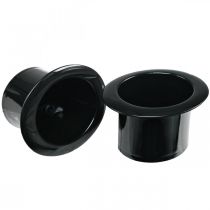 Artikel Dekorativ cylinder, nyårsdekoration, planteringshatt, nyårskruka, svart, H5cm, L8cm, 20 stycken