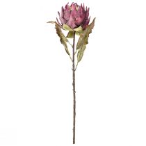 Artikel Konstgjord kronärtskocka Stor konstgjord blomma Torrlook Lila 76cm