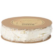 Artikel Band med pälsdekorationsband krämguld fuskpäls 25mm 15m