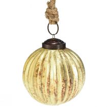 Artikel Trädkulor guld Julkulor glas Ø7cm H7,5cm 6st