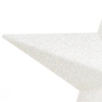 Artikel Glittrande vit trädtopp 19cm - splitterfri och glittrande, perfekt för eleganta juldekorationer