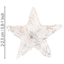 Artikel Björkstjärnor mini 2cm - 2,5cm vitkalkade 150 st