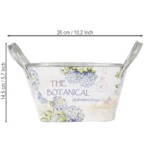 Artikel Blomskål med handtag, hortensia-design, metall, 26×13×14,5 cm