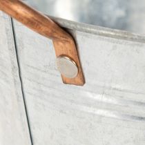 Artikel Rund blomskål med handtag, metallskål Ø17,5 cm H9 cm