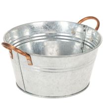 Artikel Rund blomskål med handtag, metallskål Ø17,5 cm H9 cm