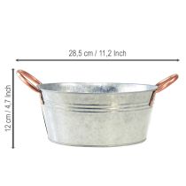 Artikel Rund blomskål med handtag, metallskål, Ø21cm, H9,5cm