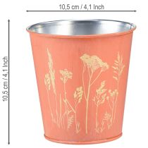 Artikel Blomkruka med blomsterdekoration, aprikosgul, Ø10,5 cm H10,5 cm