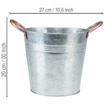 Artikel Blomkrukhink med handtag, metalldekoration, Ø19cm H17cm