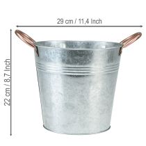 Artikel Metallblomkruka med handtag, dekorativ hink, Ø21cm H19,5cm