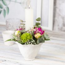 Blomkruka keramisk kruka blombägare växtkruka vit Ø15cm