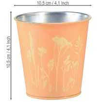 Artikel Metallkruka, persikomönster, planteringskärna, Ø10,5 cm H10,5 cm