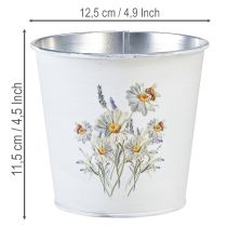 Artikel Metallblomkruka, vit, 12,5 cm hög, 11,5 cm hög