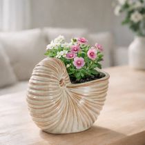Artikel Keramisk blomkruka med snigelmotiv för speciella växtarrangemang, 21 cm