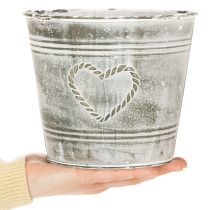 Artikel Shabby Chic Blomkruka, Metallkruka, Hjärtformad, Ø17,5 cm, H15,5 cm