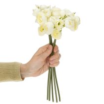 Artikel Konstgjord ranunkelbukett, långvarig blomsterdekoration för våren, 32 cm, 5 stycken