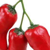 Artikel Matdocka med röd chilipeppar 9 cm på grenen